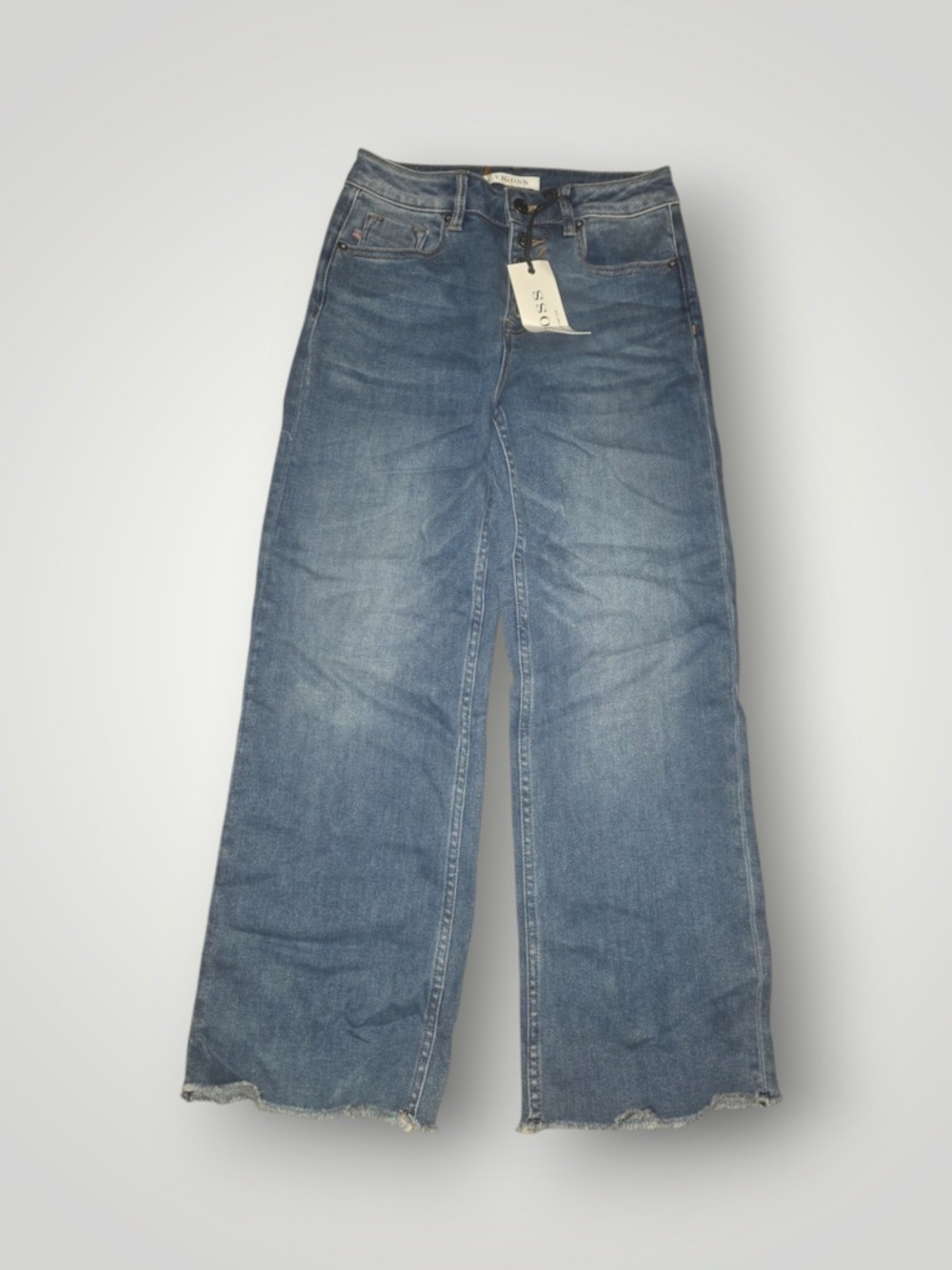 Vigoss Denim Wide-Leg Flare Jeans in Blue Wash